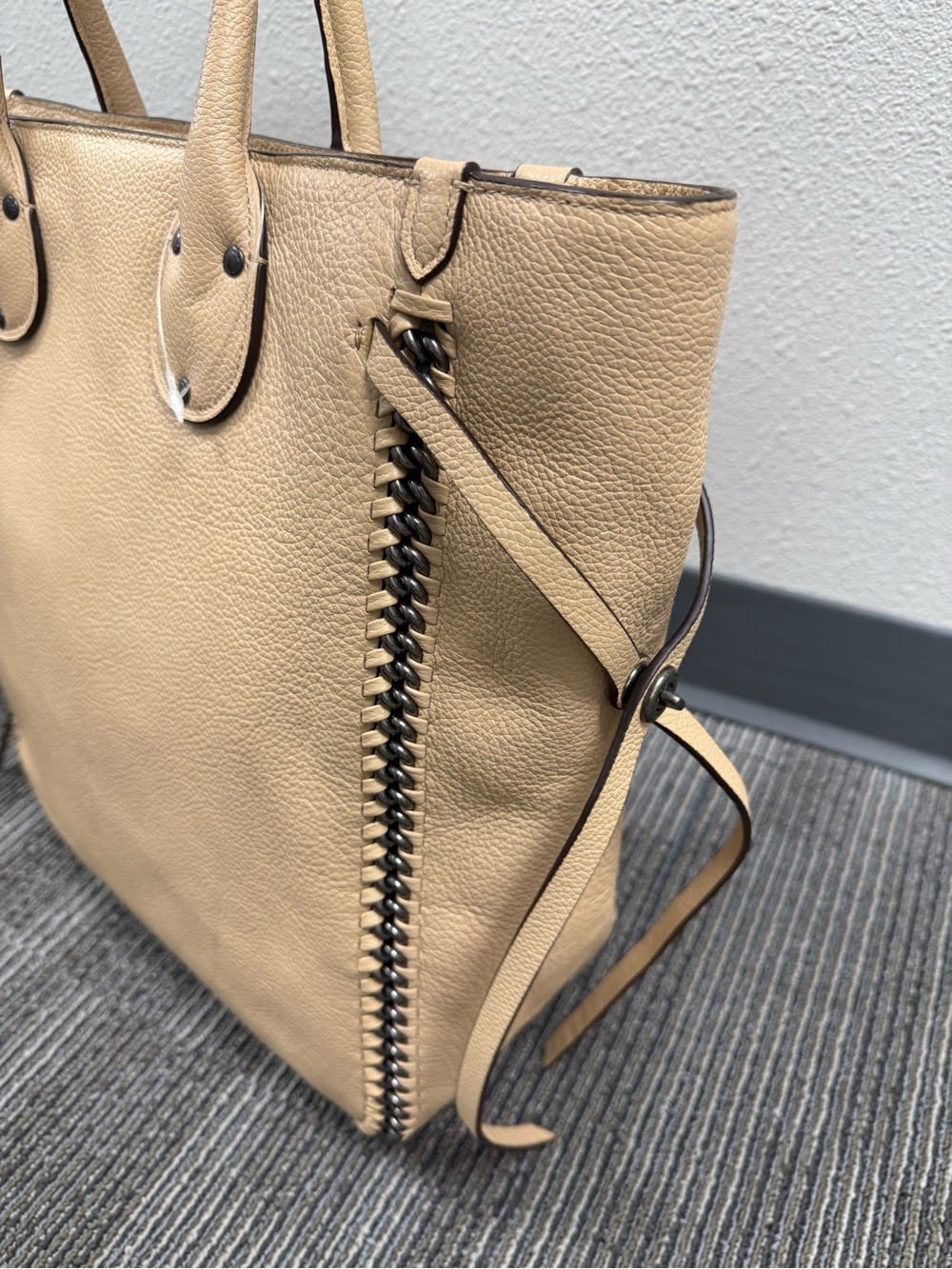 Coach Tatum Whiplash Neutral Beige Studded Leather tote - Picture 11 of 16